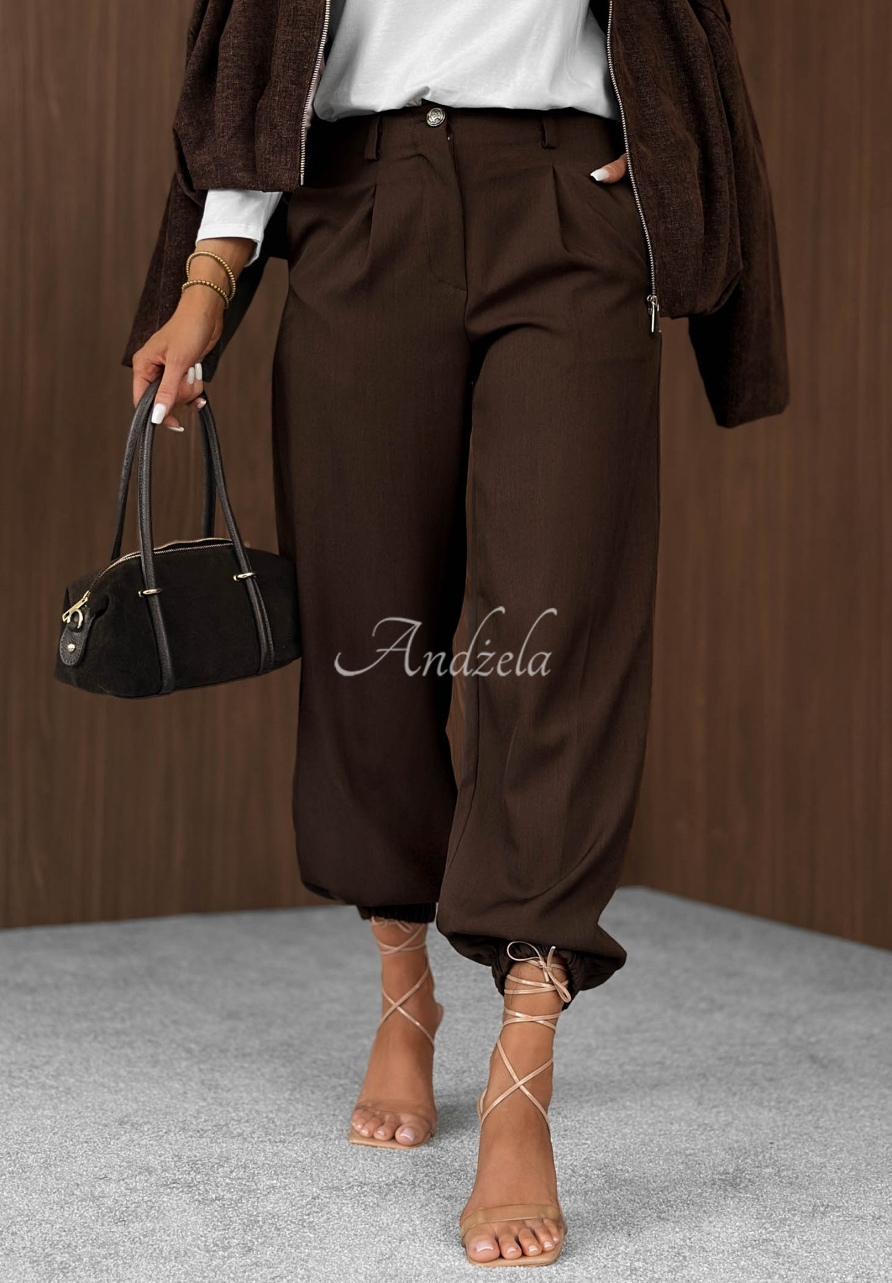 Elegante Jogger mit Gummibund Good For Me Schokoladenbraun