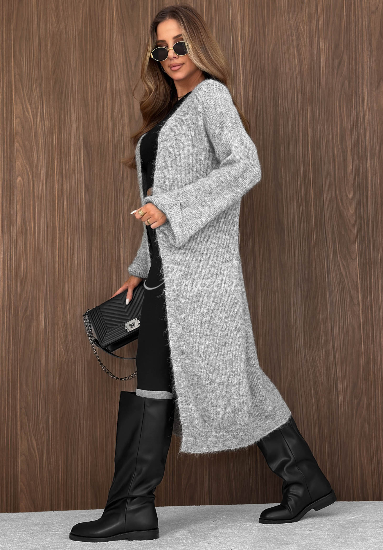 Langer Cardigan Cozy Haven Grau