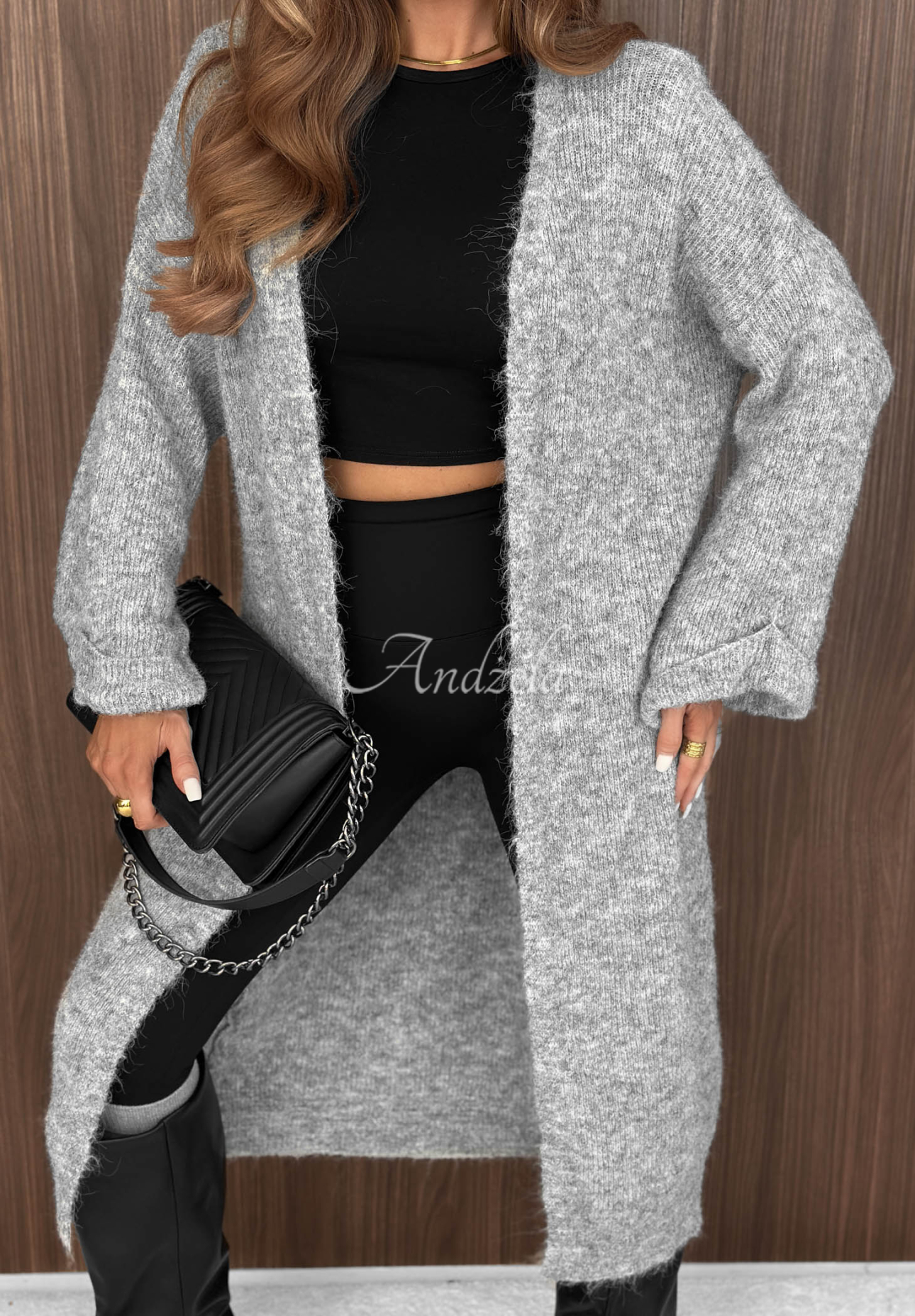 Langer Cardigan Cozy Haven Grau