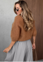 Moherowy Pullover z krótkimi rękawami Soft Serenity śliwkowy