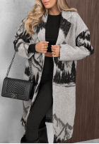 Długi Mantel z kołnierzem Mit Muster Alpine Darling Grau