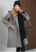 Długi Mantel oversize City Autumn Grau
