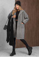 Długi Mantel oversize City Autumn Grau