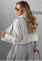 Krótki Mantel z kołnierzem Casual Calm Hellgrau