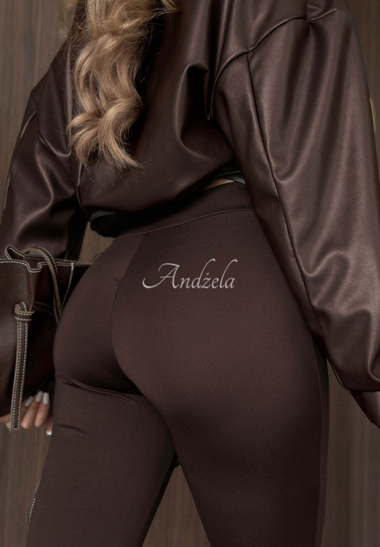 Glatte, figurbetonte Leggings mit Fußstegen Fine Shape Schokoladenbraun