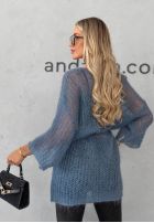 Długi moherowy Pullover z paskiem Sweet Comfort Burgunderrot