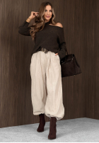Material Hose joggery z paskiem Simple Edit Schokoladenbraun