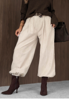 Material Hose joggery z paskiem Simple Edit Schokoladenbraun