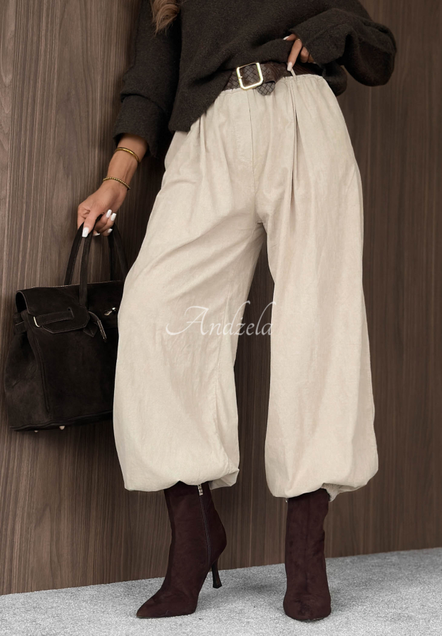 Jogginghose aus Baumwoll-Cord mit G&uuml;rtel Simple Edit Beige