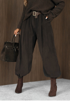 Material Hose joggery z paskiem Simple Edit Schokoladenbraun