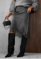 Rock maxi z koronką Subtle Lace Schokoladenbraun