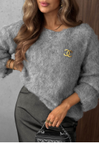 Miękki Pullover z szerokim dekoltem Pretty Softness Grau