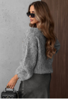 Miękki Pullover z szerokim dekoltem Pretty Softness Grau