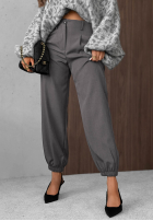 Eleganckie Hose joggery z gumką Taille Timeless Poise Grau