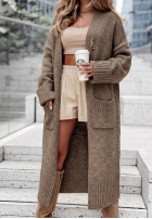 Lange oversized Strickjacke mit Taschen Marbelio Burgunderrot