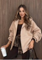 Sweatshirt z kapturem oversize Don't Tell Beige