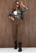 Hose Jeans banana z paskiem Think Twice Schwarz