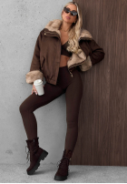 Jacke parka z futerkiem Frozen Kiss Schokoladenbraun