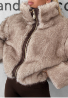 Jacke parka z futerkiem Frozen Kiss Schokoladenbraun