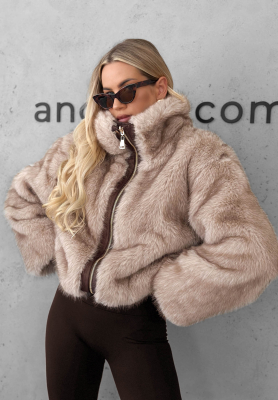 Wendbare Jacke mit Fellimitat Frozen Kiss Schokoladenbraun