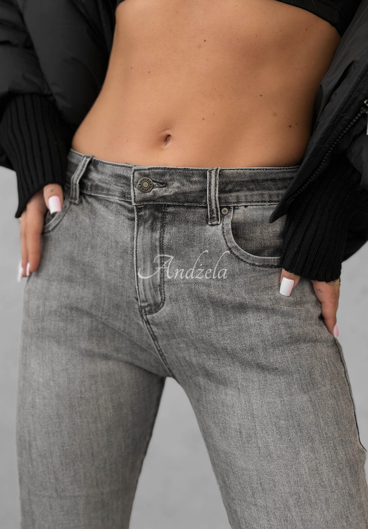 Skinny-Jeans Pretty Basic Grau