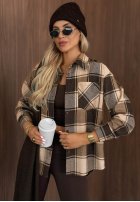 Hemd w kratę Everyday Crush Beige-Grau