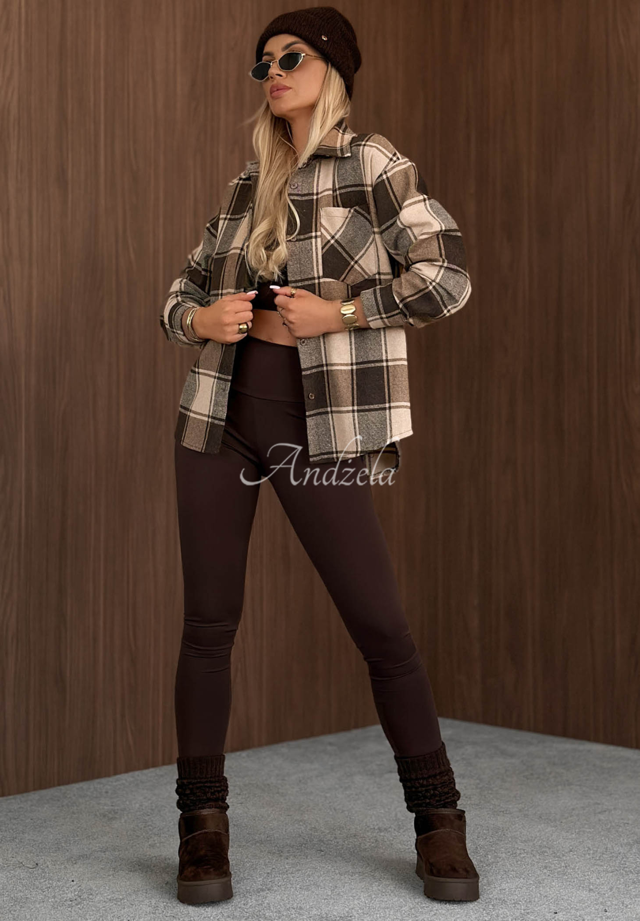 Kariertes Hemd Everyday Crush beige-schokoladenbraun