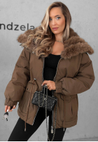 Krótka Jacke parka z futerkiem Last Chapter Schokoladenbraun