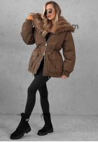 Krótka Jacke parka z futerkiem Last Chapter Schokoladenbraun