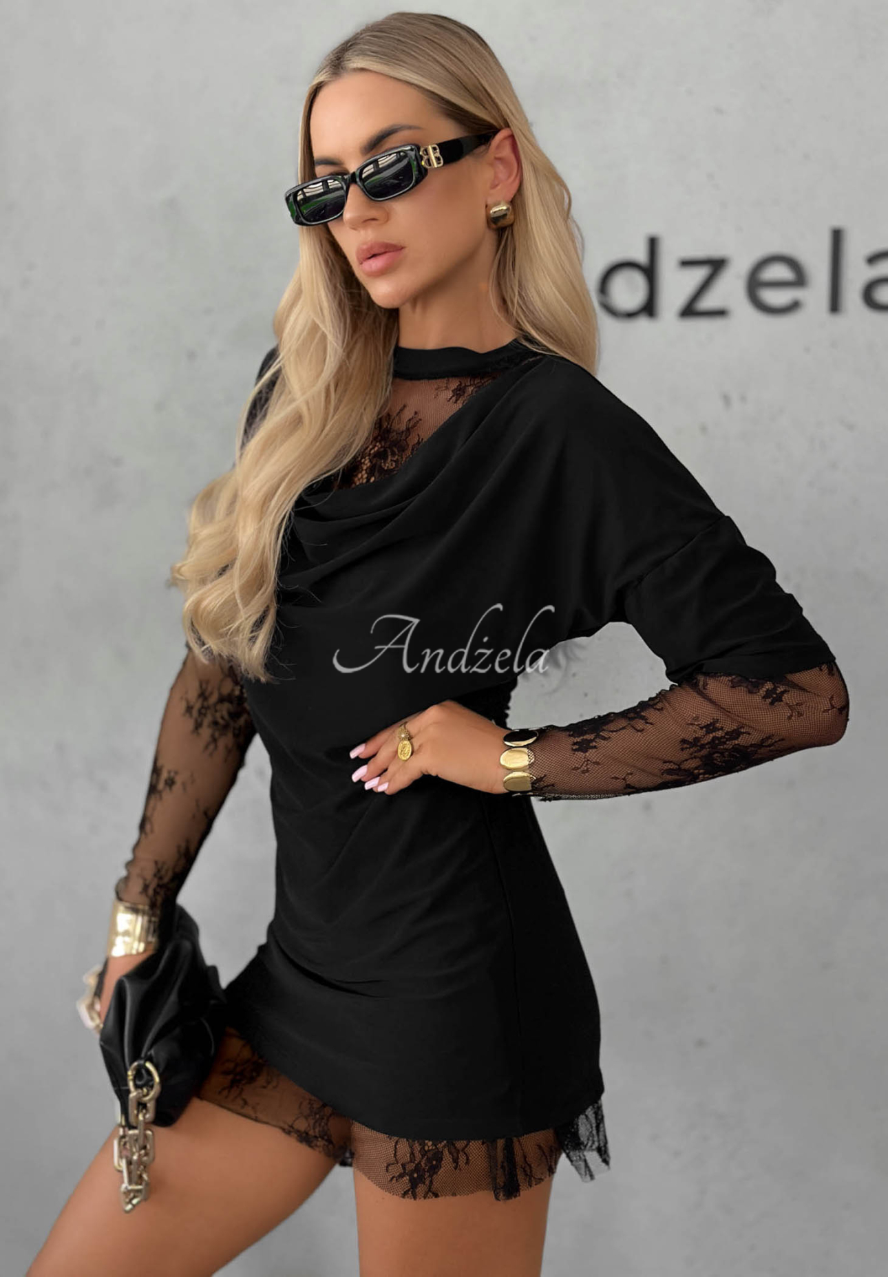 Mini-Kleid mit Spitze Elegant Affair Schwarz