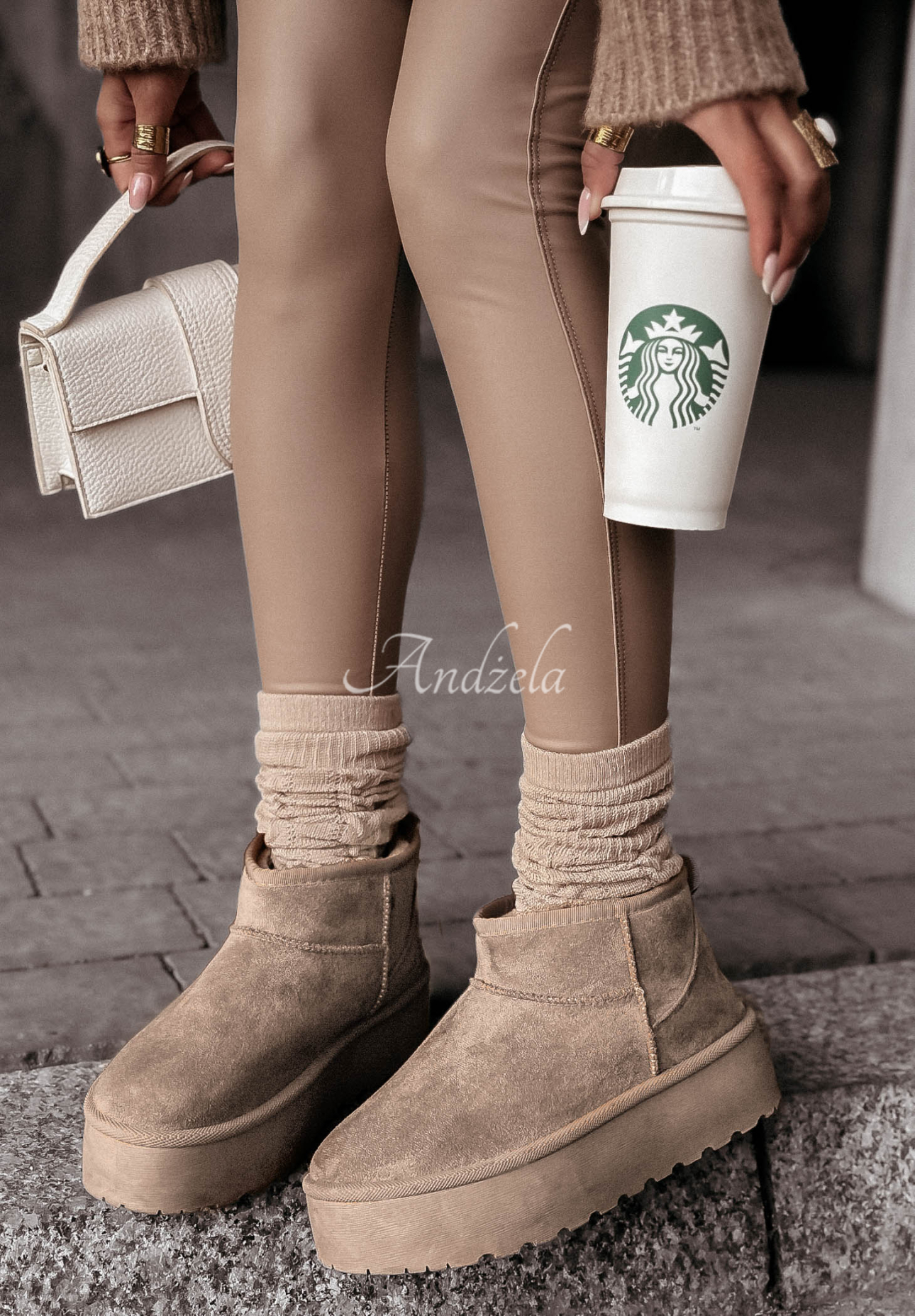 Stiefeletten aus Velourslederimitat Crunchy Snow fango