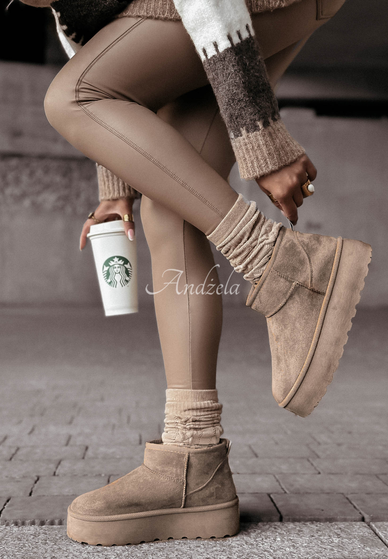 Stiefeletten aus Velourslederimitat Crunchy Snow fango