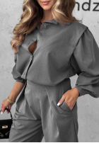 Elegancki Set Hemd i Hose z zakładkami Modern Femme Grau