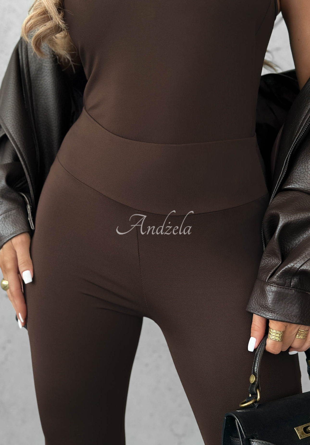 Schlag-Leggings aus Viskose mit Push-up-Effekt Tease Me Schokoladenbraun