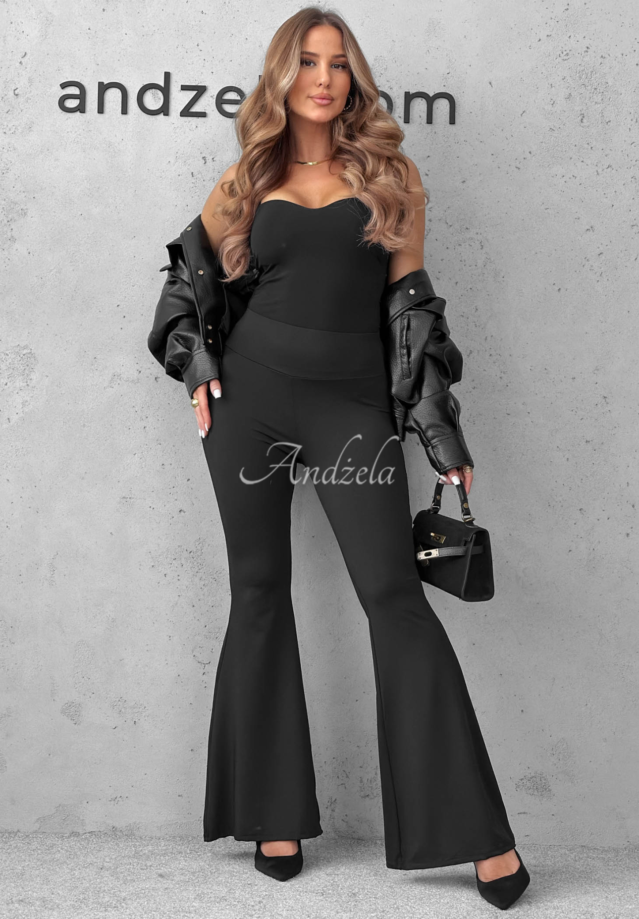 Schlag-Leggings aus Viskose mit Push-up-Effekt Tease Me Schwarz