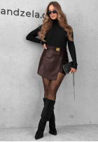 Prążkowana Bluse z golfem Seasonal Basic Rot