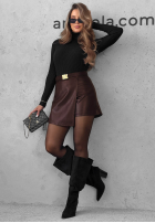 Prążkowana Bluse z golfem Seasonal Basic Rot