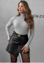 Prążkowana Bluse z golfem Seasonal Basic Rot