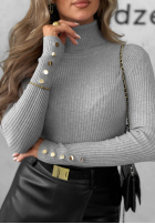 Prążkowana Bluse z golfem Seasonal Basic Rot