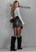 Prążkowana Bluse z golfem Seasonal Basic Rot