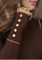 Prążkowana Bluse z golfem Seasonal Basic Rot