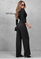 Elegancki Set Bluse z koronką i Hose Boss Babe Schwarz