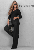 Elegancki Set Bluse z koronką i Hose Boss Babe Schwarz