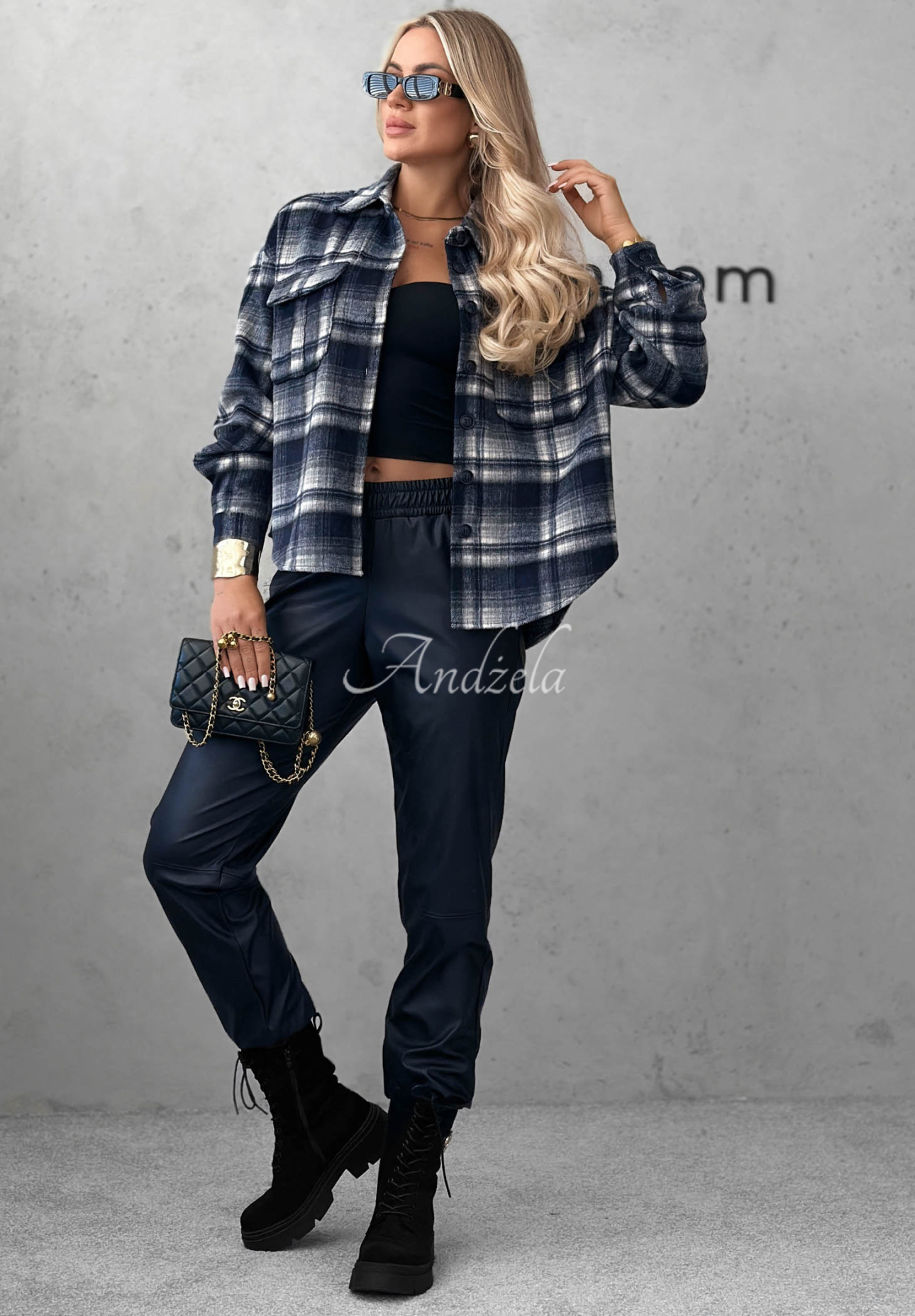 Kariertes Hemd mit Wollanteil Maple Plaid Dunkelblau