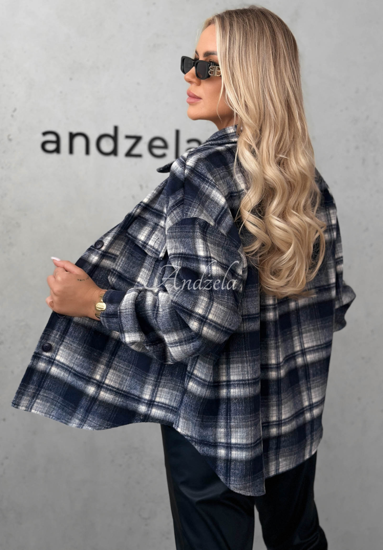 Kariertes Hemd mit Wollanteil Maple Plaid Dunkelblau