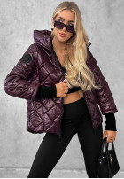 Pikowana Jacke z kapturem Just The Wind Schokoladenbraun
