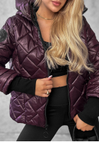 Pikowana Jacke z kapturem Just The Wind Schokoladenbraun