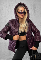 Pikowana Jacke z kapturem Just The Wind Schokoladenbraun