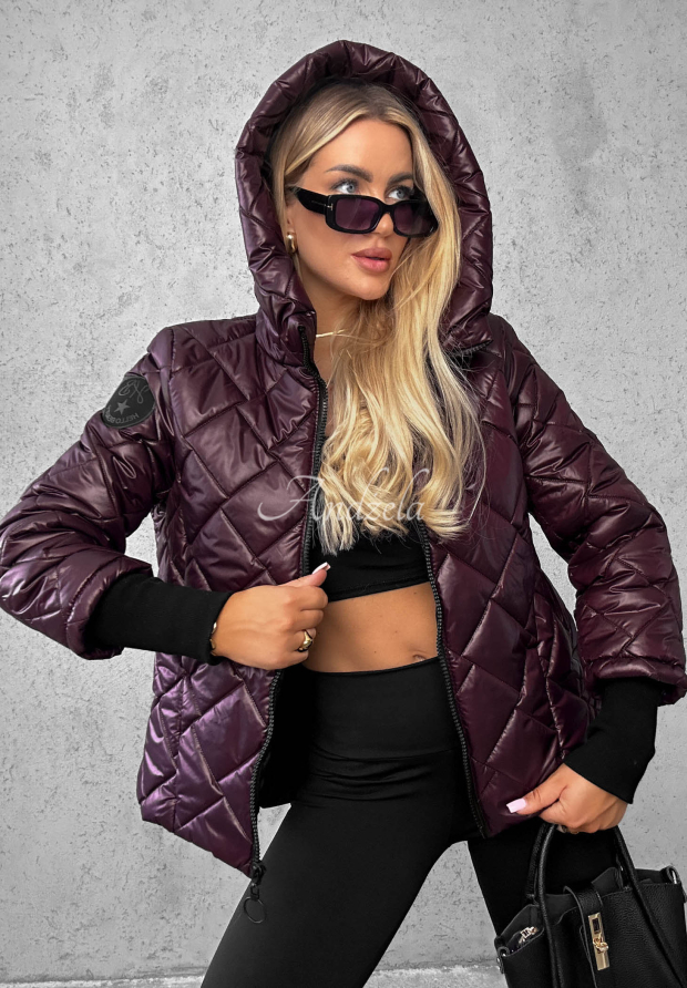 Steppjacke mit Kapuze Just The Wind Beerenfarben