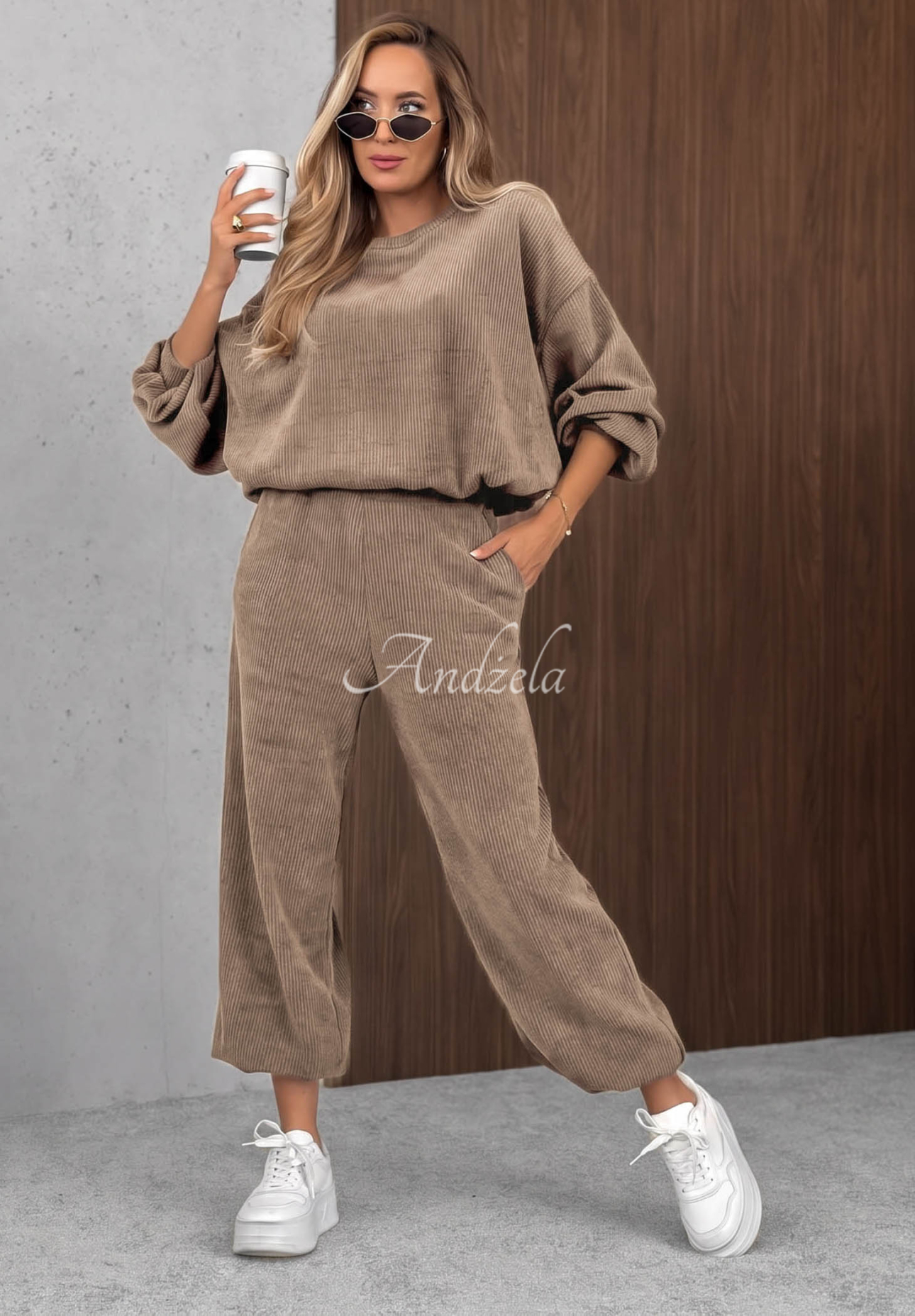 Trainingsanzug-Set aus Cord und Baumwolle Sunday Dream Beige